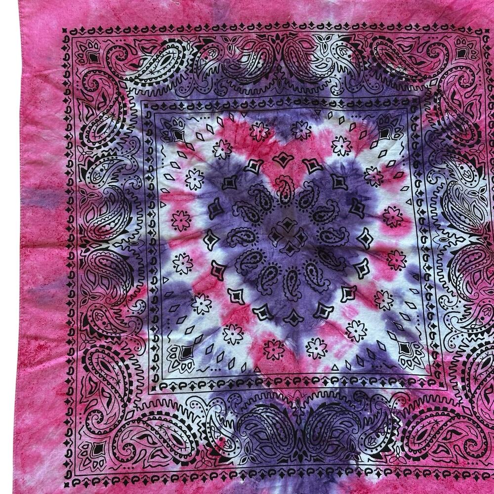 Brand New Tie Dye Bandana Head Wrap Pink and Purple